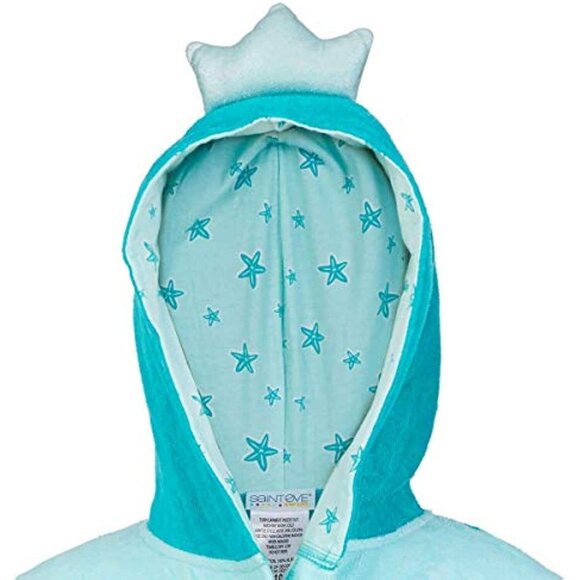 Saint Eve Girls Beach Cover-Up, Mermaid, X-Small 3/4, 100% Cotton - Picture 3 of 5